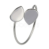 304 Stainless Steel Blank Bangle Bases with Teardrop Tray STAS-Z088-01P-06-1