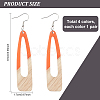 4 Pair 4 Color Resin & Wood Dangle Earrings EJEW-AB00042-2