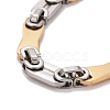Vacuum Plating 304 Stainless Steel Bar Link Chains Bracelet STAS-E160-01GP-2