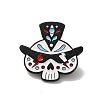 Black Halloween Baking Paint Zinc Alloy Brooches JEWB-M037-02B-1