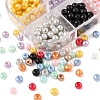 480Pcs 12 Colors Baking Painted Pearlized Glass Pearl Round Beads HY-YW0001-04-3