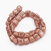 Electroplated Natural Lava Rock Beads Strands G-P400-09RG-1