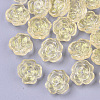 Transparent Spray Painted Glass Beads GLAA-T013-01-B03-1