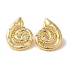 Rack Plating Brass Micro Pave Clear Cubic Zirconia Stud Earrings EJEW-B062-14G-02-1