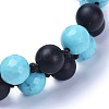 Natural & Synthetic Mixed Stone Braided Bead Bracelets BJEW-JB04224-3