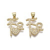 Brass Micro Pave Clear Cubic Zirconia Pendants KK-R133-051G-NF-1