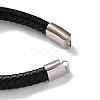 Men's Braided Black PU Leather Cord Bracelets BJEW-K243-18AS-4