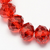 Red Color Faceted Rondelle Handmade Imitate Austrian Crystal Glass Beads X-G02YI0G3-1
