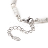 Natural Howlite & Pearl & Crystal Rhinestone Beaded Necklace for Women NJEW-JN04209-02-4