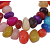 Natural Yellow Jade Nuggets Beads Strands X-JBS001-46-1