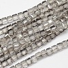Faceted Cube Pearl Luster Plated Electroplate Glass Beads Strands EGLA-E041-2mm-PL02-1