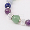 Multi-Color Gemstone Chakra Charm Bracelets BJEW-JB01691-03-2
