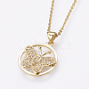 Brass Micro Pave Cubic Zirconia Pendant Necklaces NJEW-E111-82G-2