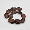 Wave Oval Natural Mahogany Obsidian Beads Strands G-N0153-04-2