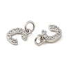 Brass Micro Pave Grade AAA Cubic Zirconia Charms ZIRC-P067-11P-C-NR-3