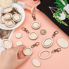 12Pcs 2 Style Oval/Round Wood Pendant Cabochon Settings Pendant Decorations KEYC-AB00025-3