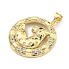 Brass Micro Pave Cubic Zirconia Pendants KK-K354-08F-G-2