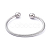 304 Stainless Steel Cuff Bangles BJEW-M284-12-2