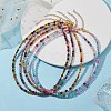 Faceted Round Natural Agate(Dyed & Heated) Beaded Necklaces for Women NJEW-JN04659-2