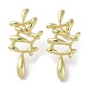 Rack Plating Brass Flower Stud Earrings EJEW-M237-07G-1