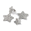 Non-Tarnish Texture Star 304 Stainless Steel Dangle Earrings EJEW-L283-044P-2