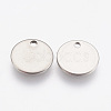 Original Color Stamping Blank Tag Charms 304 Stainless Steel Flat Round Pendants X-STAS-Q056-10mm-2