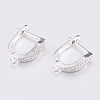 Brass Micro Pave Cubic Zirconia Hoop Earring Findings with Latch Back Closure ZIRC-K075-35P-2