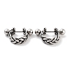 Braided 316 Surgical Stainless Steel Shield Barbell Hoop Earrings EJEW-Z050-58A-AS-1