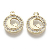 Brass Micro Pave Clear Cubic Zirconia Charms KK-S348-540-NF-1