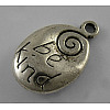 Tibetan Style Alloy Oval Carved Word Be Kind Message Pendants X-LF0558Y-1