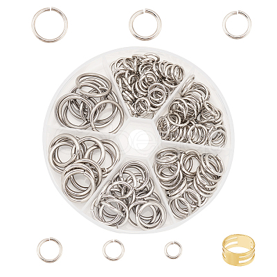 Unicraftale 304 Stainless Steel Open Jump Rings STAS-UN0003-08-1