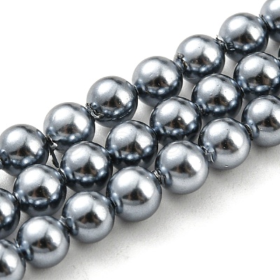 Electroplated Shell Pearl Beads Strands SHEL-F008-03A-11-1