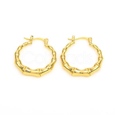 Brass Hoop Earrings EJEW-F250-08-G-1