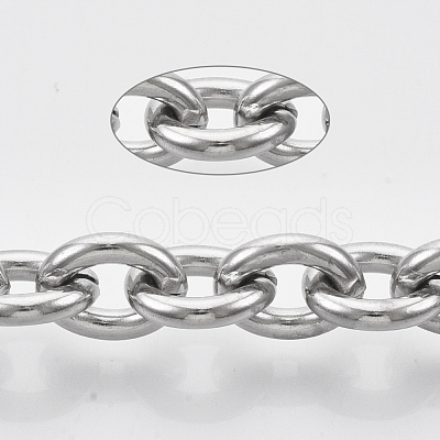 Tarnish Resistant 304 Stainless Steel Cable Chains CHS-N001-01-1