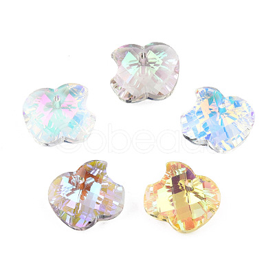 96Pcs Electroplated Transparent Glass Charms EGLA-N006-071-1