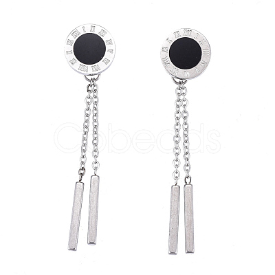 304 Stainless Steel Chain Tassel Earrings EJEW-I248-40-1