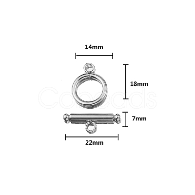 Stainless Steel Toggle Clasps PW-WG419A3-06-1