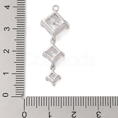 Brass Inlay Clear Glass Pendants KK-S388-08P-1