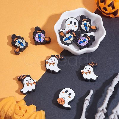 12Pcs 4 Style Halloween Silicone Beads JX753A-1