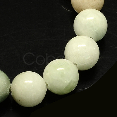 Natural Dyed Yellow Jade Gemstone Bead Strands G-R271-8mm-Y28-1