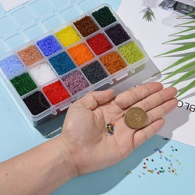 48000PCS 18 Colors 12/0 Grade A Round Glass Seed Beads SEED-JP0012-03-2mm-1