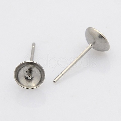 Tarnish Resistant 304 Stainless Steel Stud Earring Findings STAS-N019-15-6mm-1