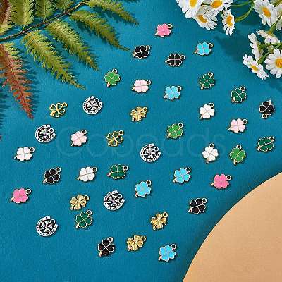 100Pcs 10 Style Alloy Pendants FIND-SZ0002-57-1