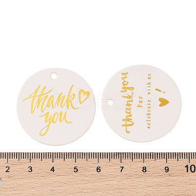 100Pcs Hot Stamping Paper Thank You Printed Gift Tags CDIS-H007-05-1