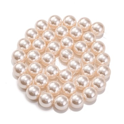 Baking Painted Pearlized Glass Pearl Round Bead Strands PEAR-H019-02D-02-1