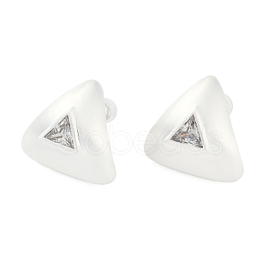 Triangle Brass Drawbench Stud Earring EJEW-L288-007S-1