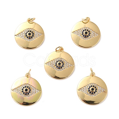 Brass Micro Pave Cubic Zirconia Pendants ZIRC-P092-008G-RS-1