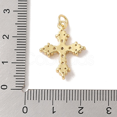 Rack Plating Brass Micro Pave Cubic Zirconia Pendants KK-Z047-08G-01-RS-1