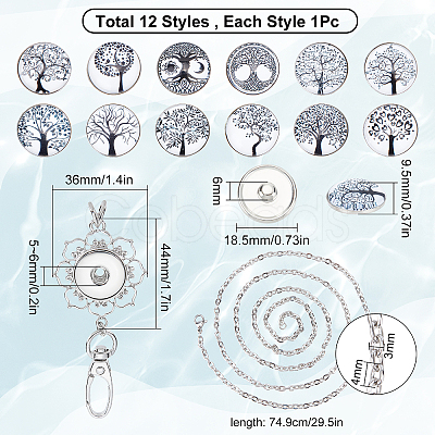 SUNNYCLUE DIY Half Round Pendant Necklace Making Kits DIY-SC0020-01G-1