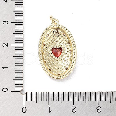 Rack Plating Brass Micro Pave Clear Cubic Zirconia Pendants KK-H474-23G-04-1